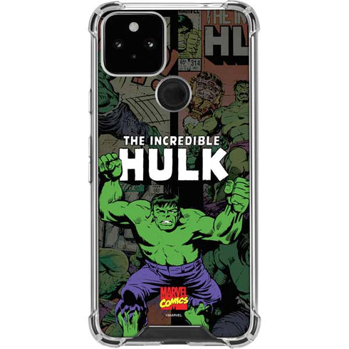 Marvel Classic Comics Hulk Fighter Vintage Google Pixel 5 Clear Case